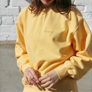 John Galt Yellow Honey Crewneck Sweatshirt